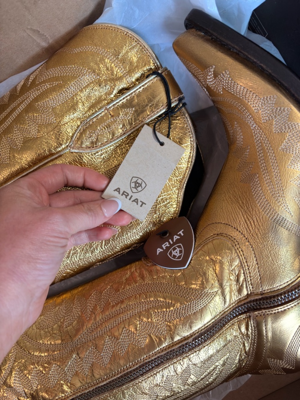 Gold Metallic Western Boots by - Picture 5 of 6
